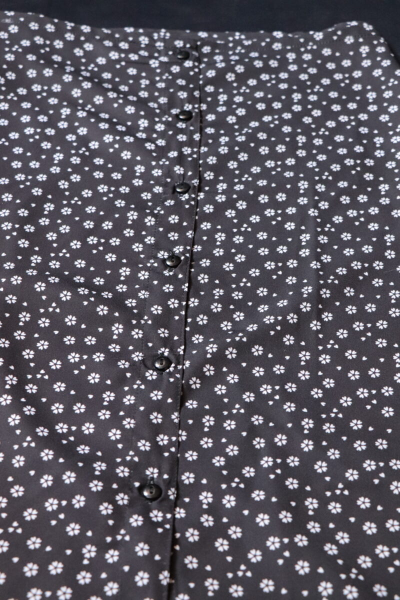 Emmy Black Floral Buttoned Midi Skirt - Image 4