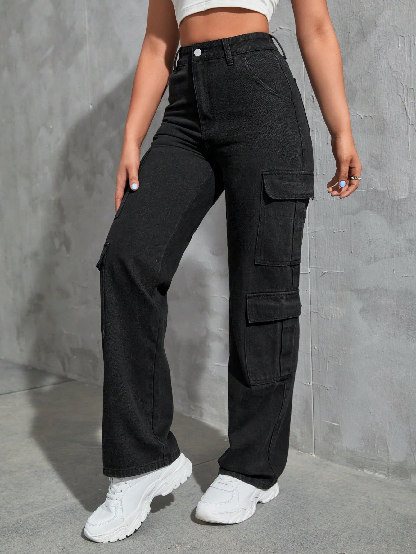 Jessica Black High Waist Cargo Pants LA CHIC PICK