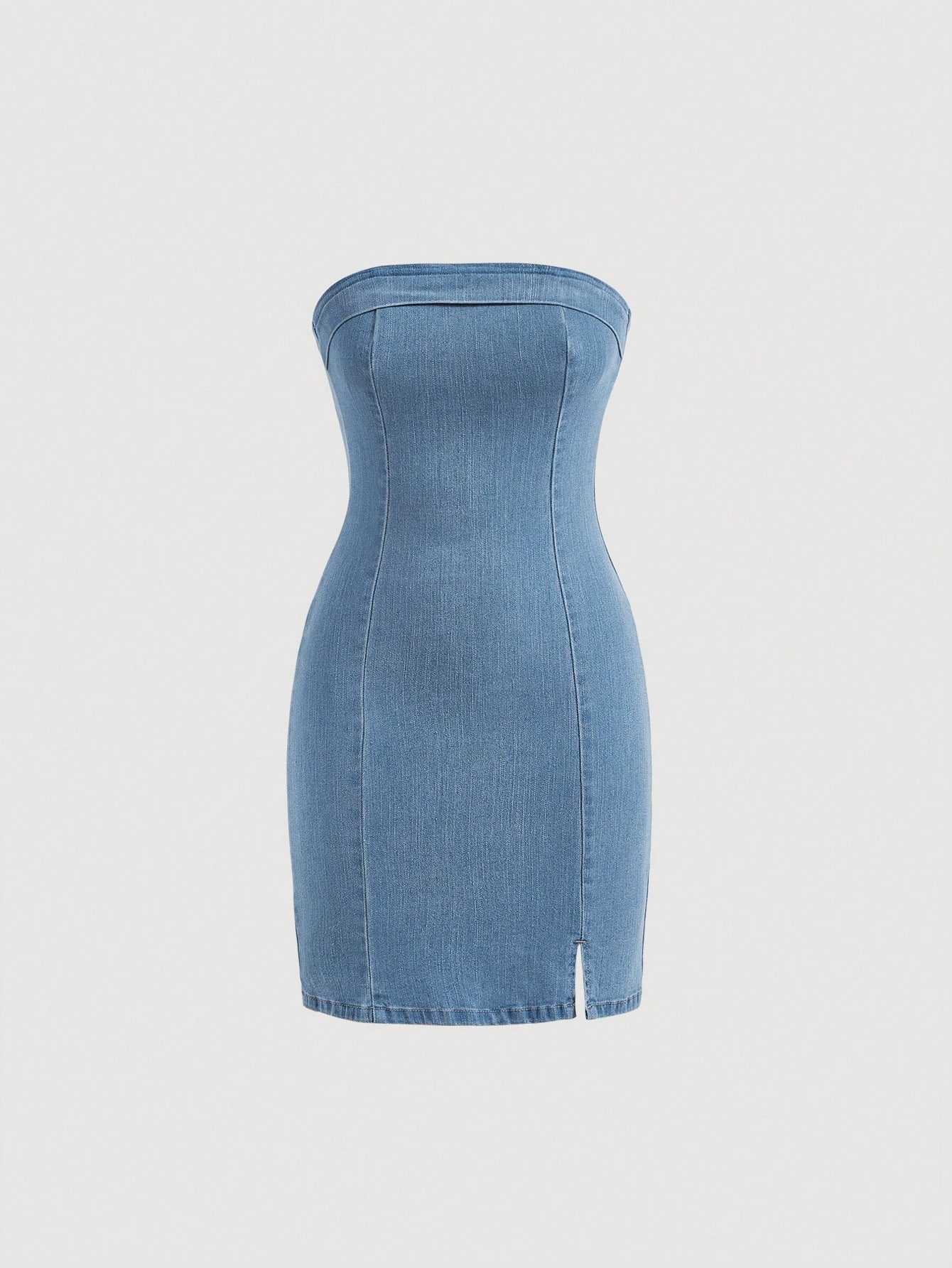 Blue Large Belt Denim Tube Dress | Shuhua - (G)I-DLE - Fashion Chingu