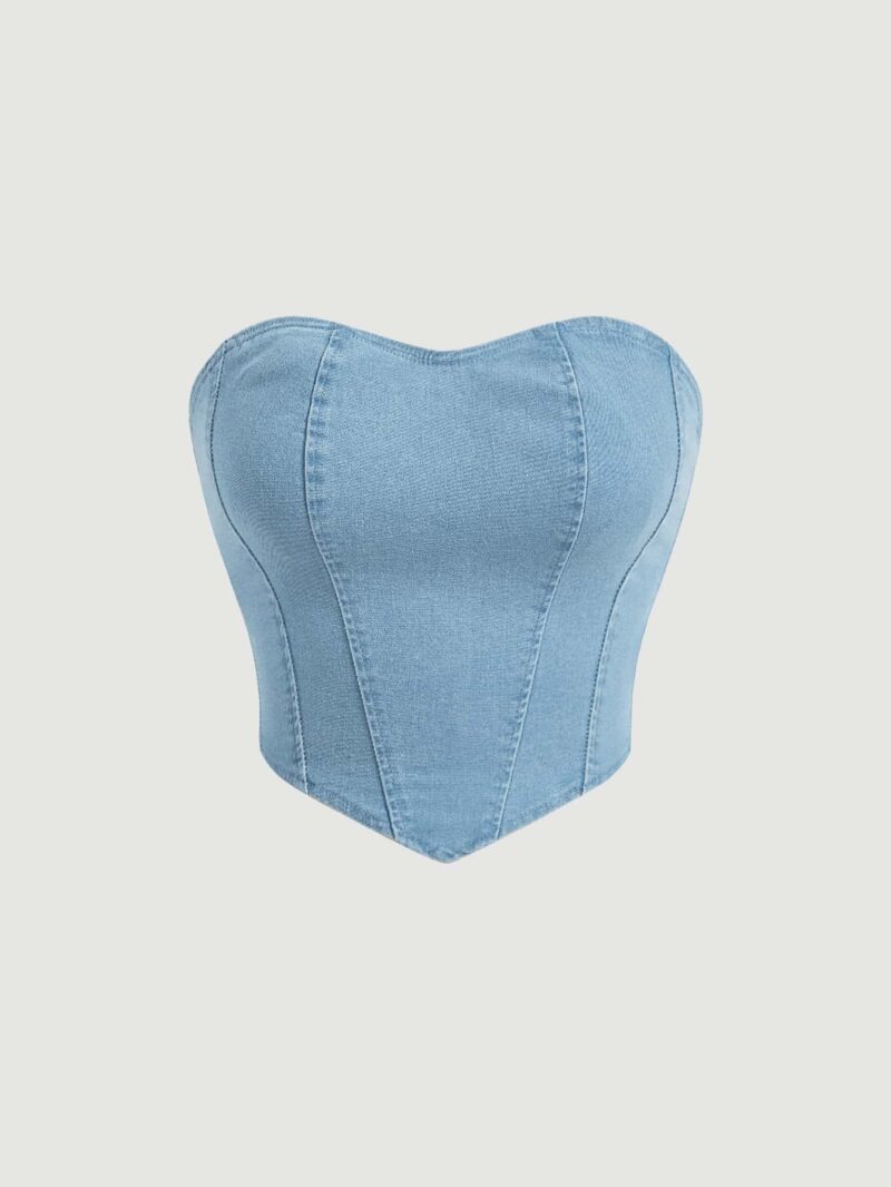 Tracy Blue Denim Corset Top