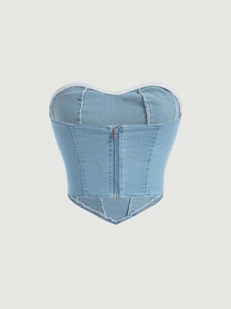 Tracy Blue Denim Corset Top - Image 2