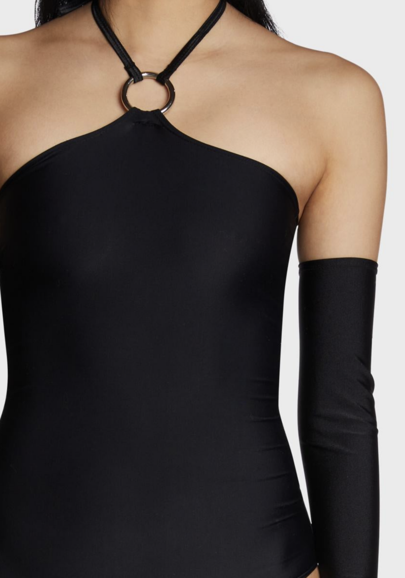 Vinny Black Ring Halterneck Bodysuit - Image 4