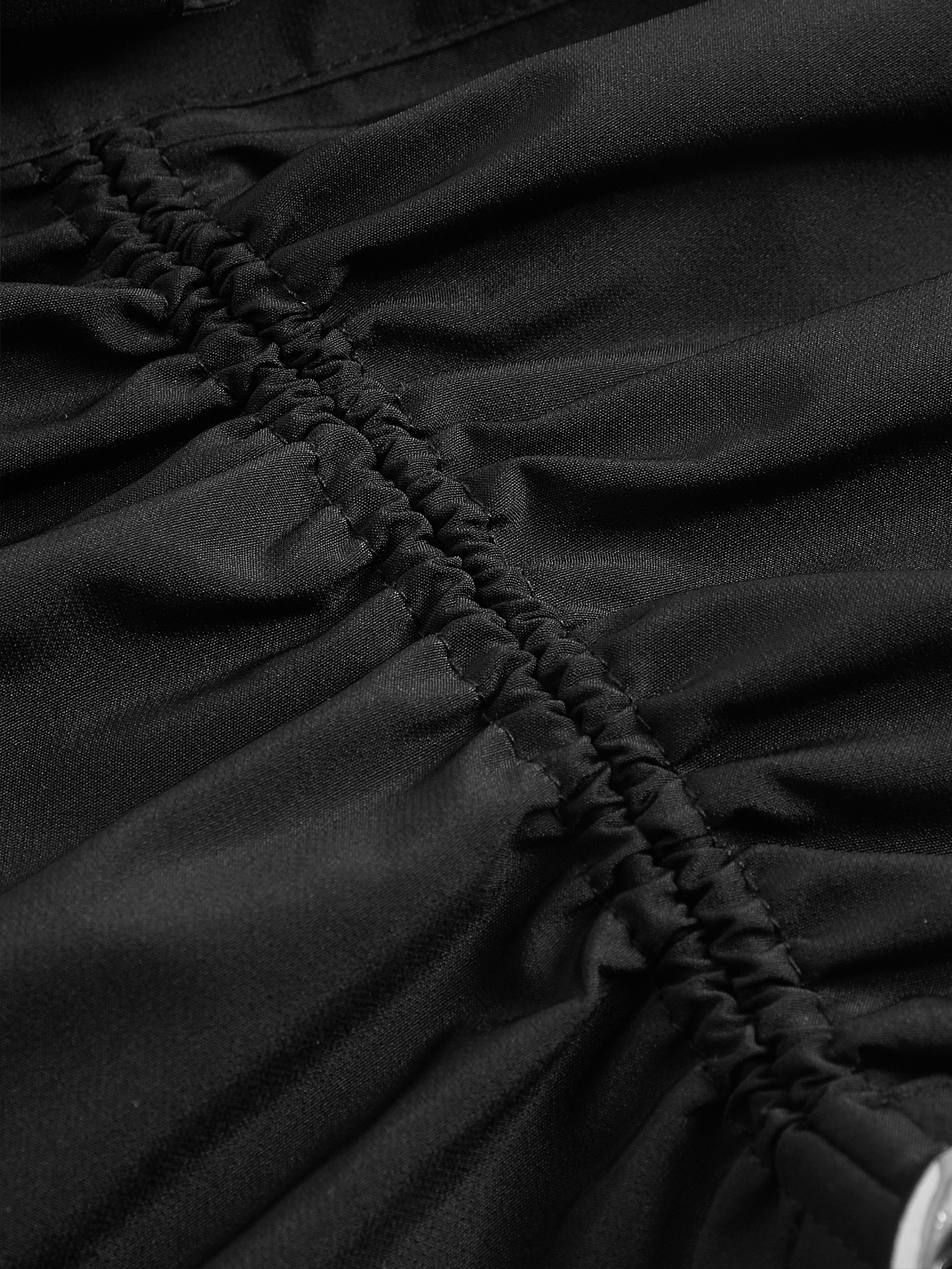 Bethany Black Ruched Cargo Midi Skirt LA CHIC PICK