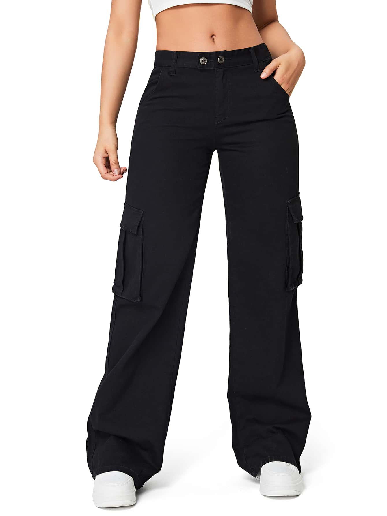 Lindsi Black Oversized Cargo Pants – LA CHIC PICK