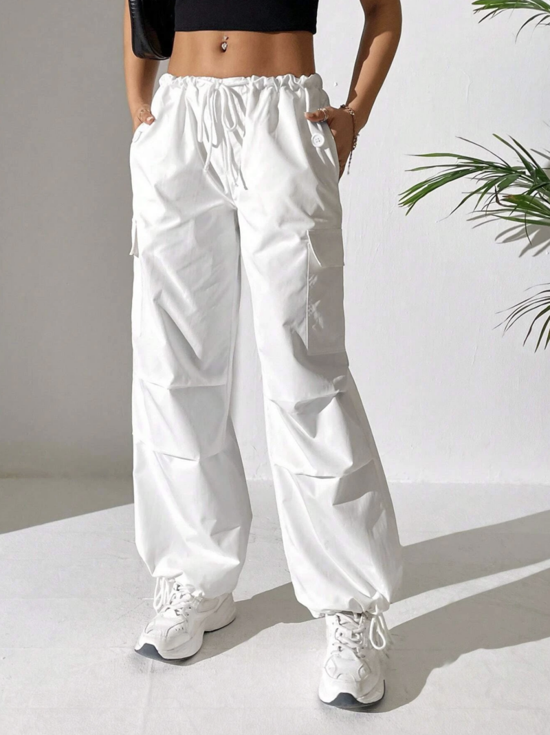 Clara White Oversized Cargo Pants - Image 4