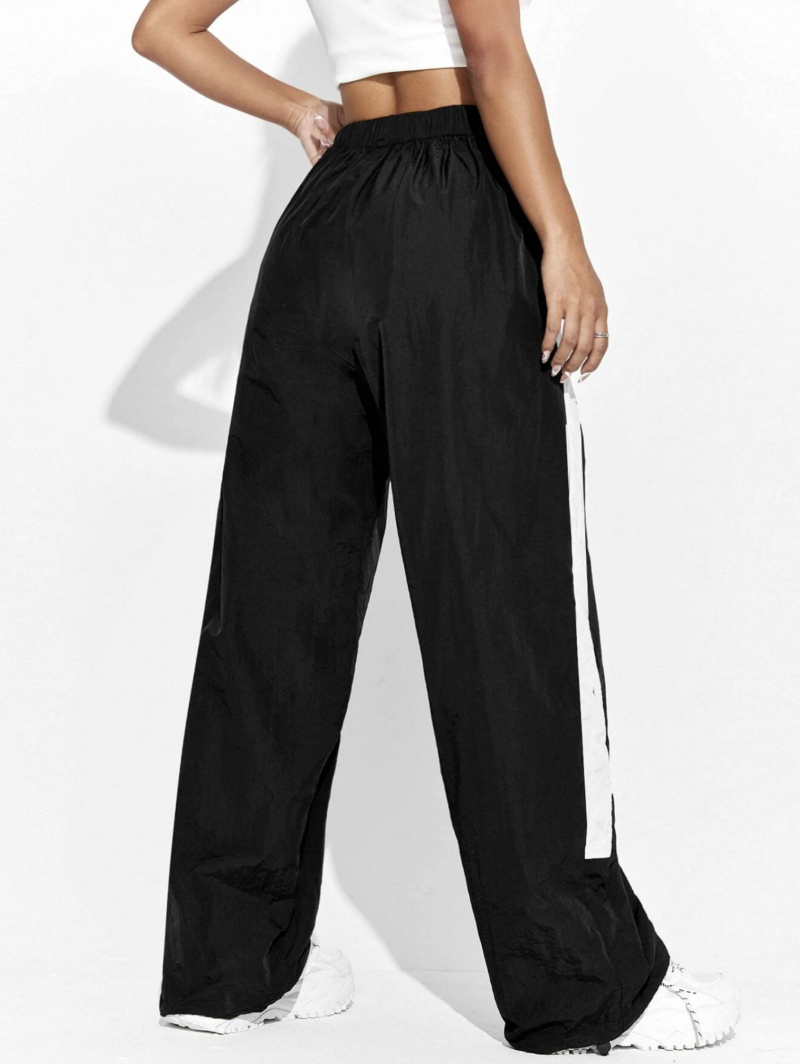 Alison Black Side White Stripe Oversized Jogger - Image 3