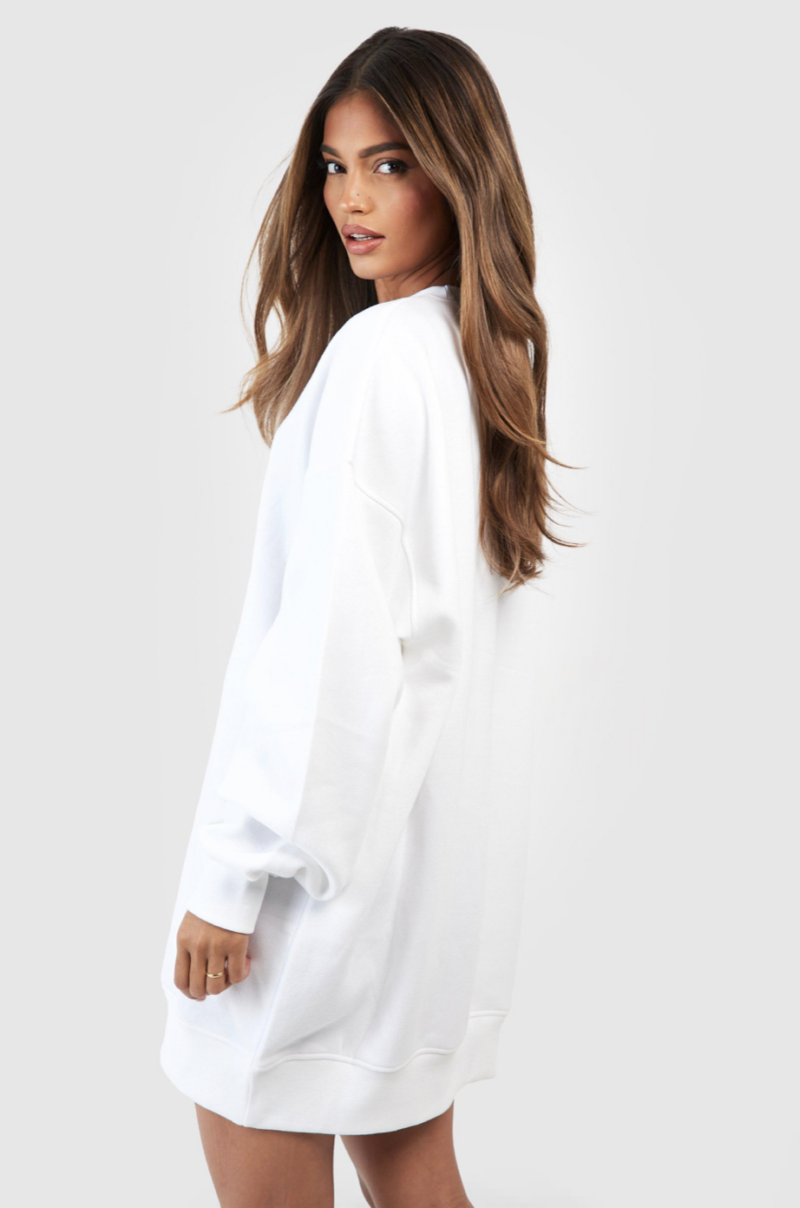 Zinny White Oversized Premium Cotton Sweatshirt - Image 2