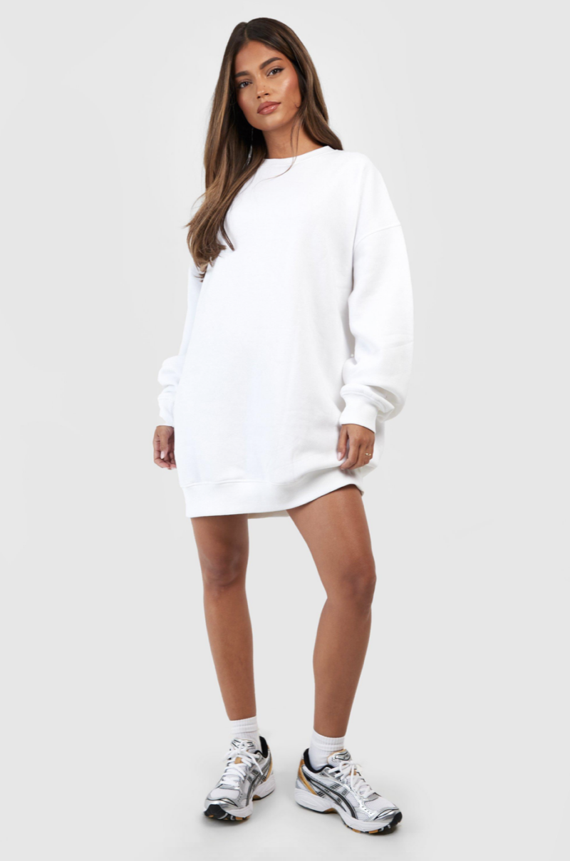 Zinny White Oversized Premium Cotton Sweatshirt - Image 3
