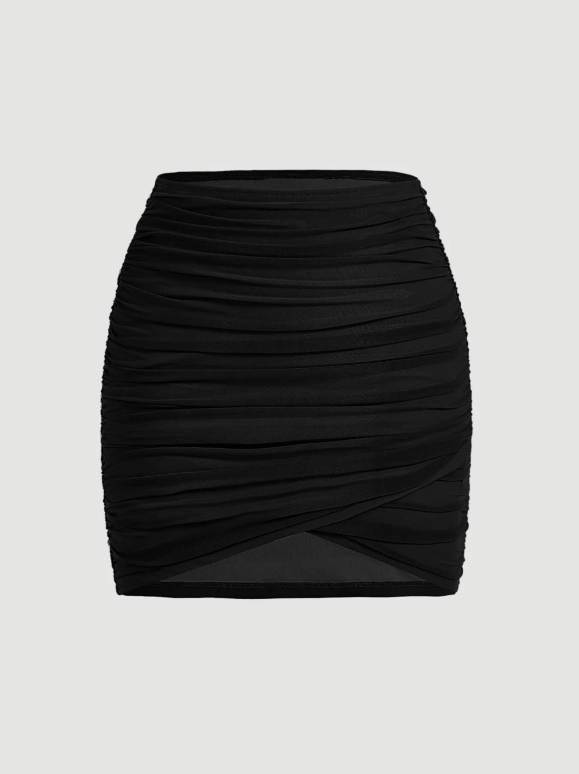 Teena Black Ruched Mini Skirt LA CHIC PICK