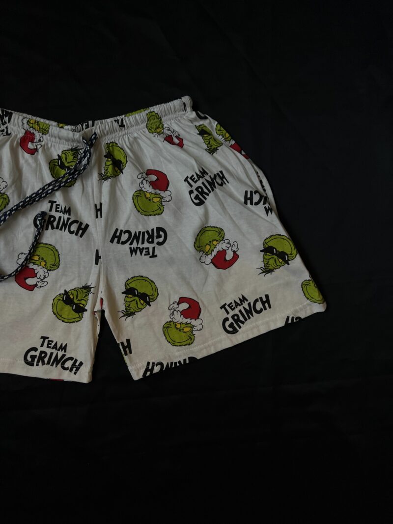 Grinch Print White Shorts - Image 2