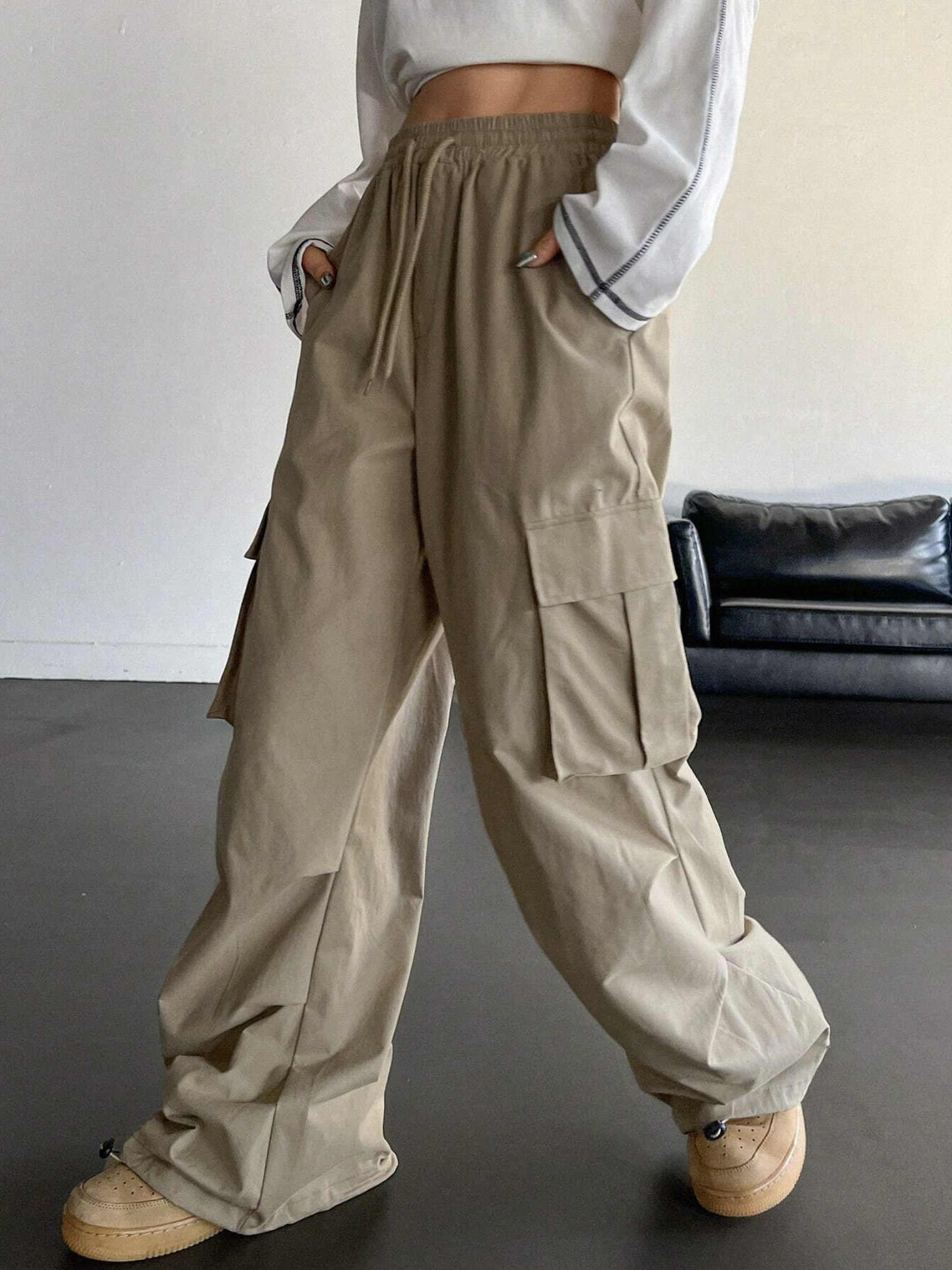 Cargo Pants for Women Harajuku Oversize Green Baggy Hippie Harem Trousers  Y2k Hip Hop Korean Fashion High Waist Joggers - Etsy
