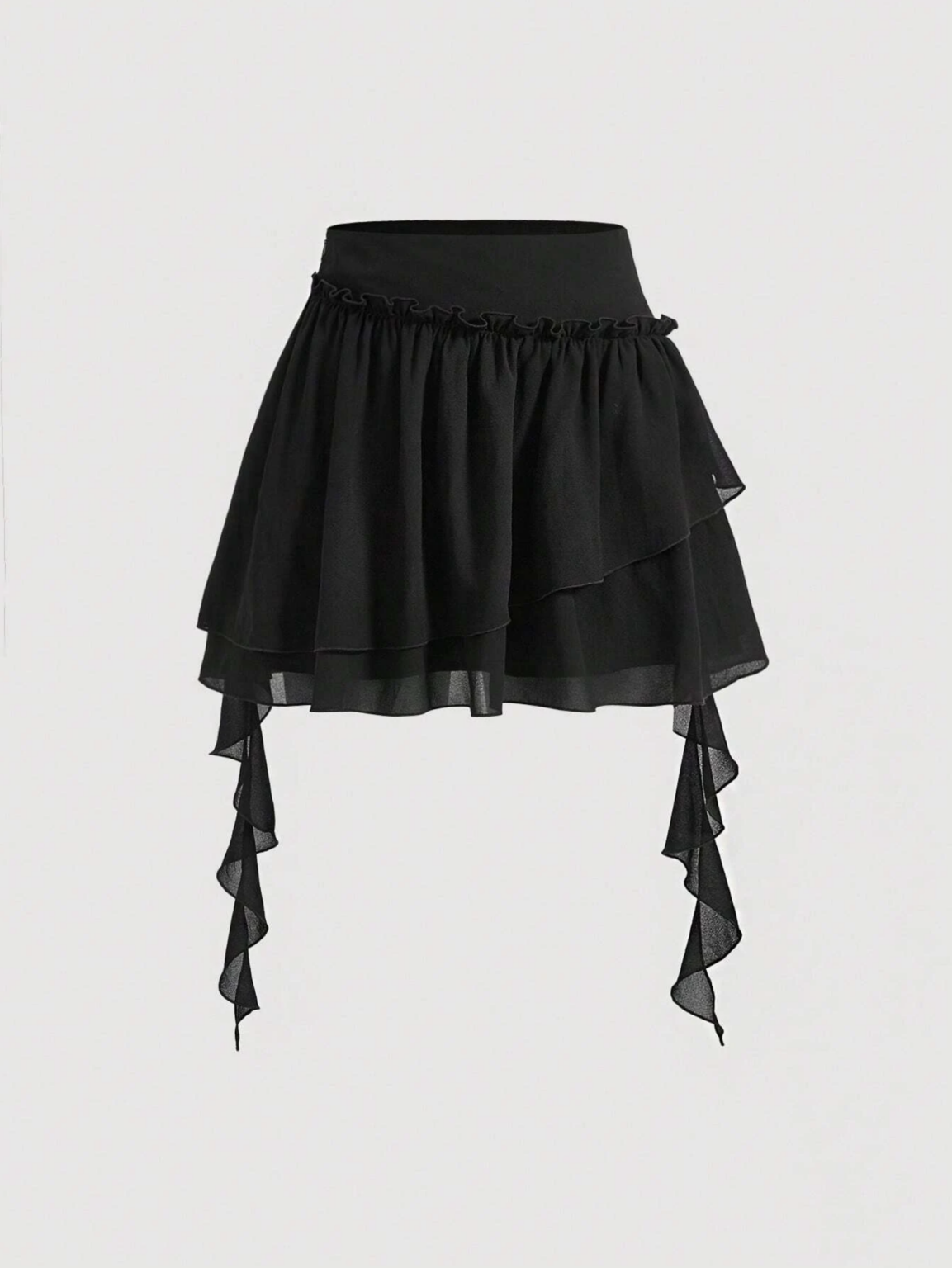 naomi-black-flared-ruched-skirt-with-lining-la-chic-pick