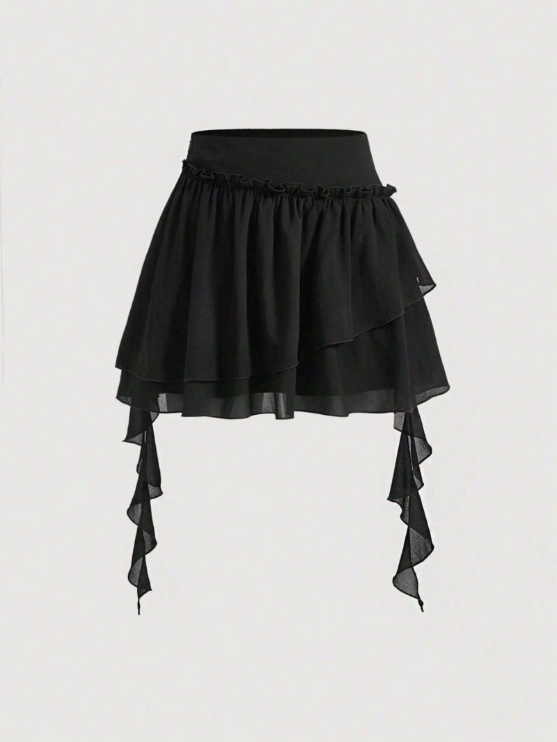 Naomi Black Flared Ruched Skirt With Lining – LA CHIC PICK