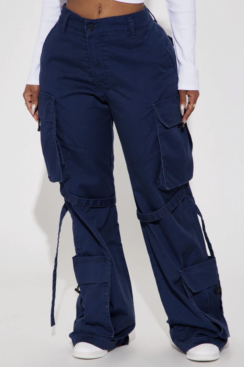 Ulsa Navy Oversized cargo Pants - Image 2