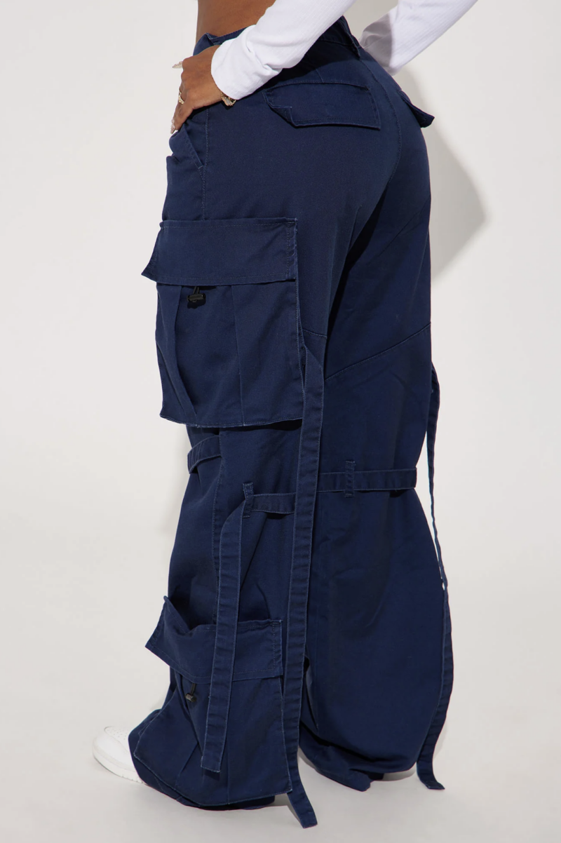 Ulsa Navy Oversized cargo Pants - Image 3