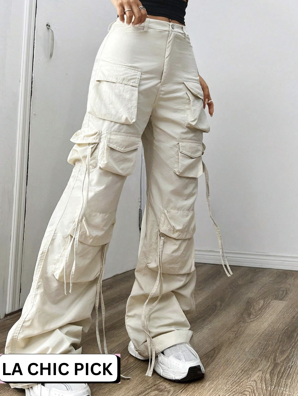Y2k Oversized Cargo Trousers Limcy White Oversized Cargo Pants