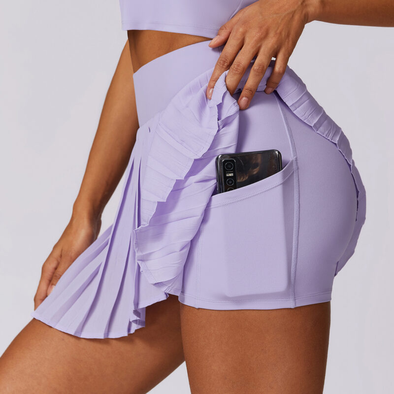 High Performance Tennis Skirt With Attached Shorts in Puple | Black | Blue | White - Image 3