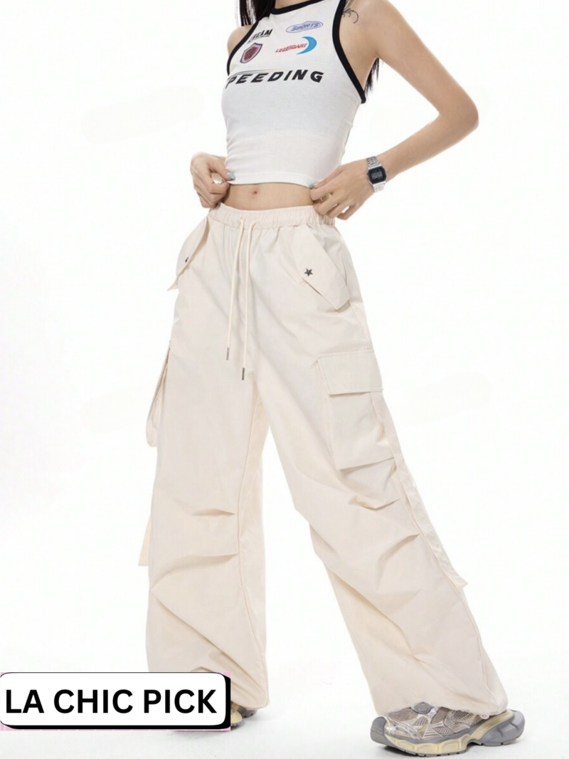 Nimmy White Oversized Cargo Pants - Image 2