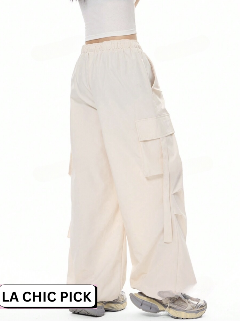 Nimmy White Oversized Cargo Pants - Image 6