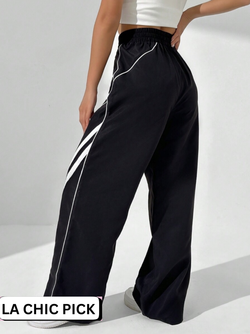 Irma Black Contrast Stripes Oversized Jogger - Image 4