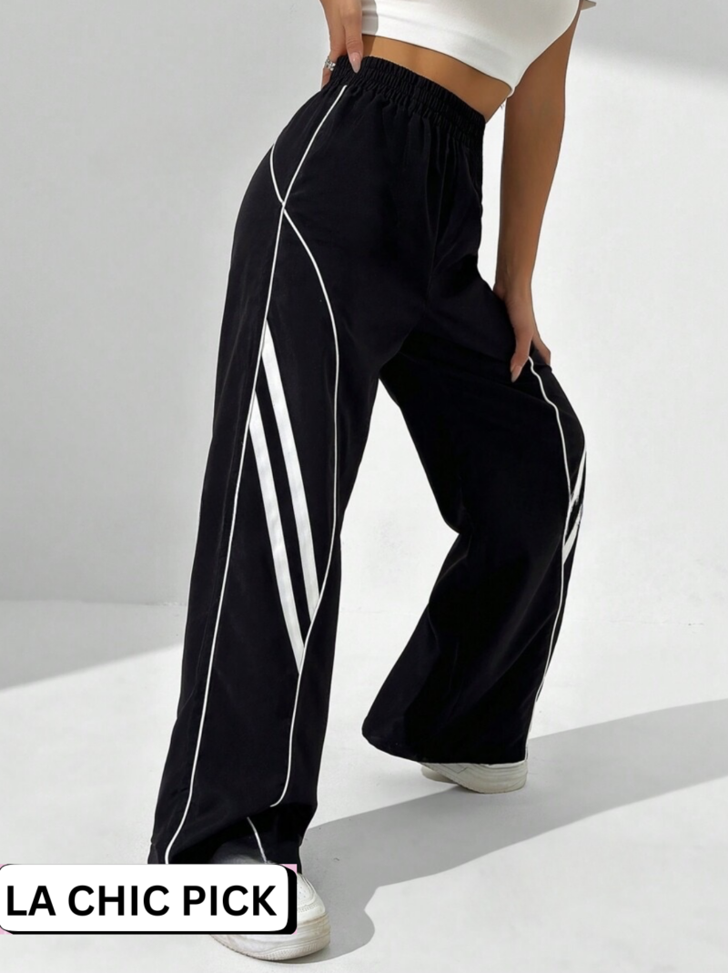 Irma Black Contrast Stripes Oversized Jogger - Image 5