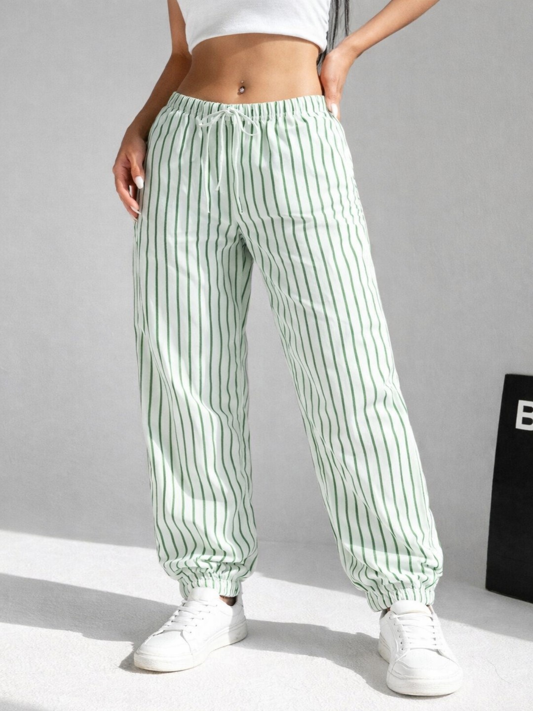 Green Striped Cargo Pant - Image 3