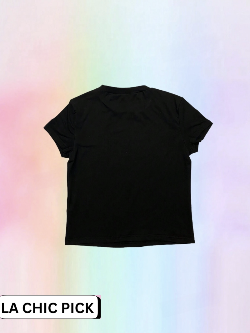 Milf Printed Black Baby Tee - Image 2