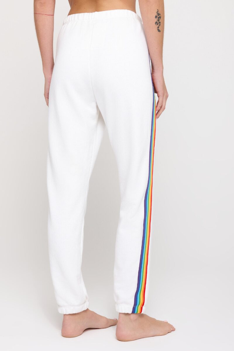 Mabel White Rainbow Stripes Sweatpants - Image 2