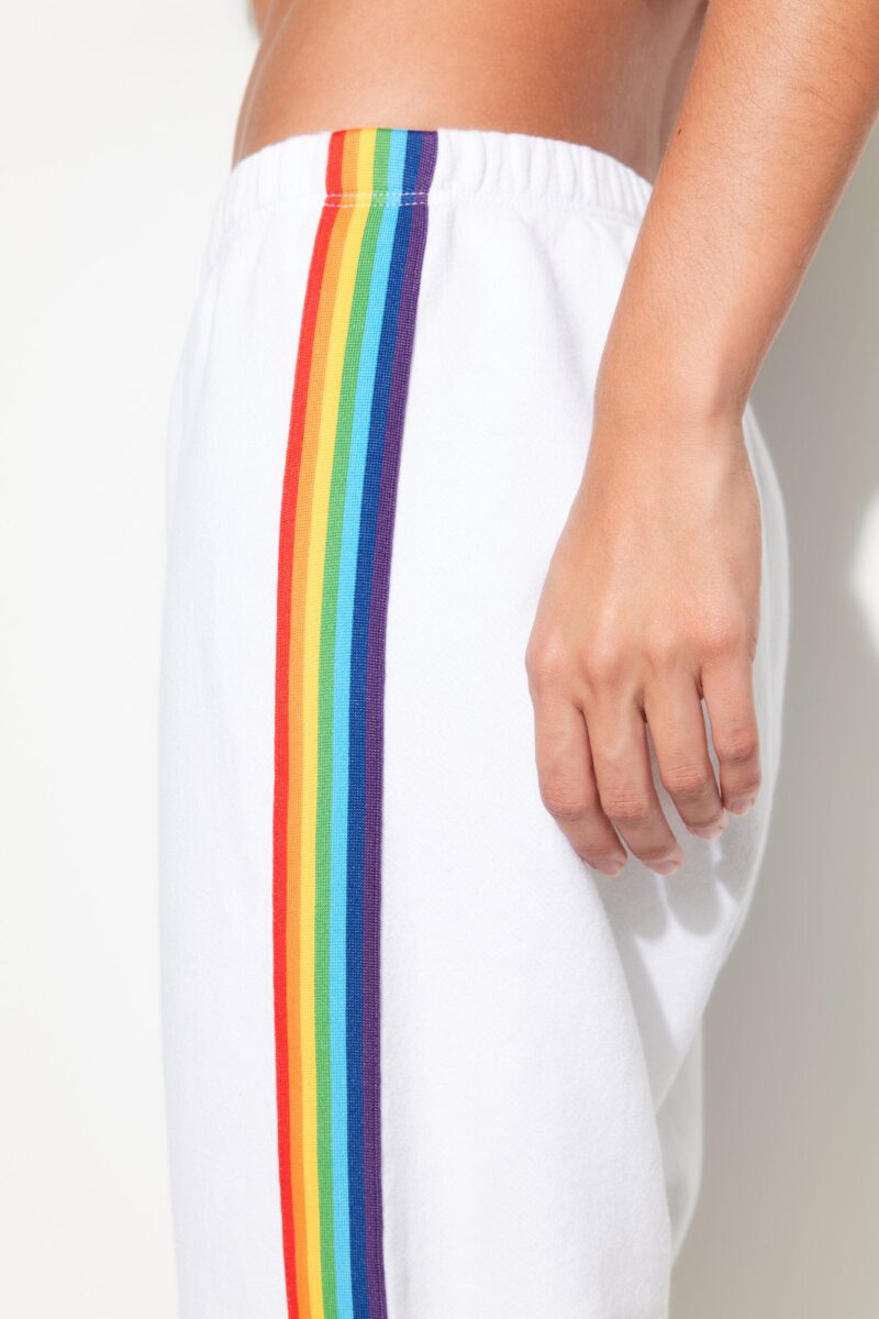 Mabel White Rainbow Stripes Sweatpants - Image 6