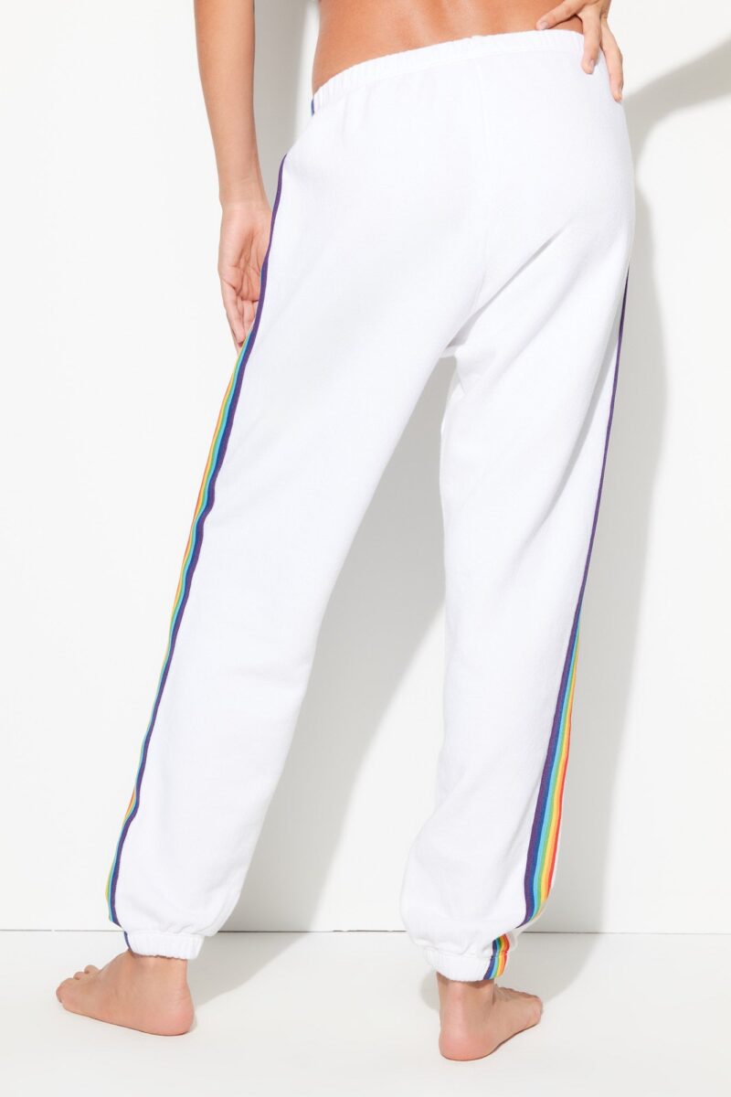 Mabel White Rainbow Stripes Sweatpants - Image 7