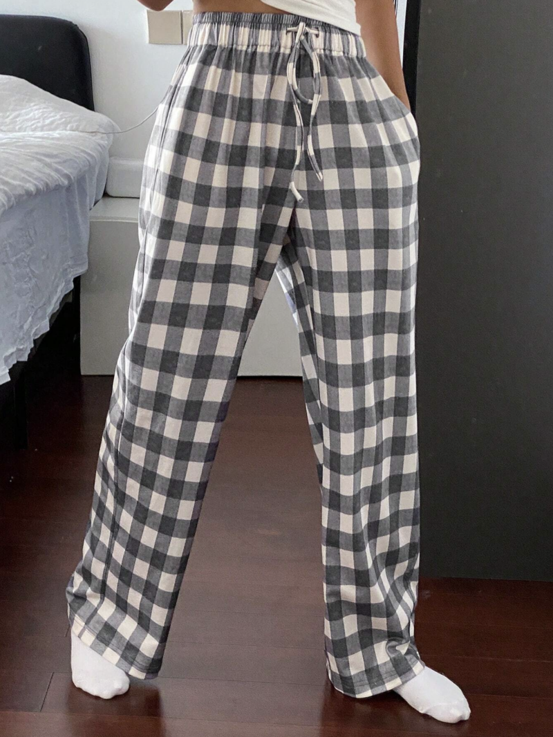 Gizel Check Print Oversized Jogger - Image 6
