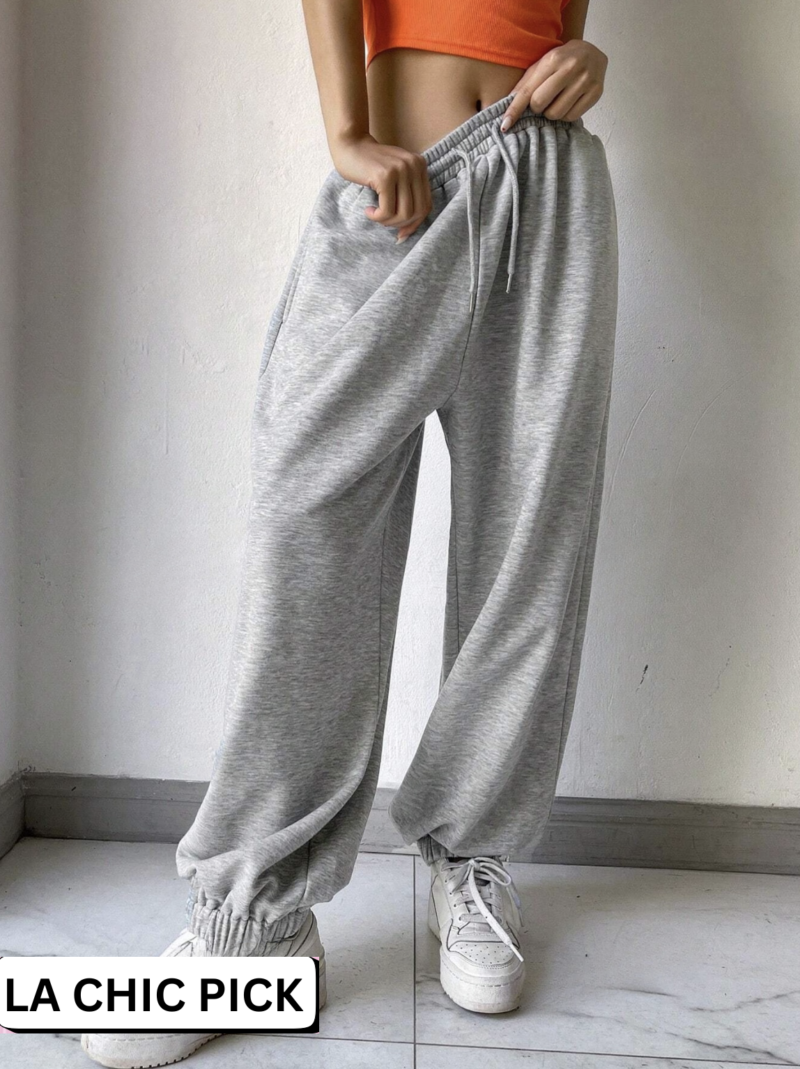 Elizah Grey Cotton Fleece Oversized Jogger - Image 5