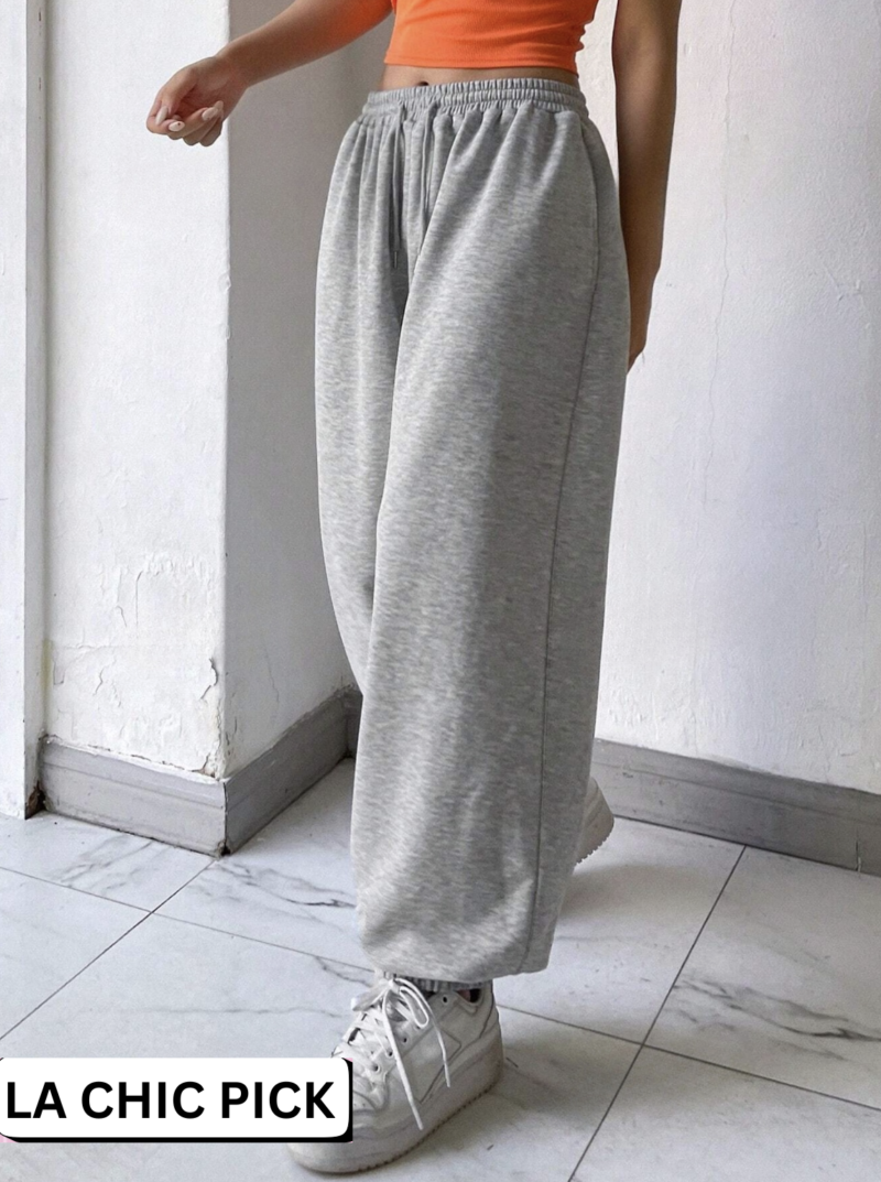 Elizah Grey Cotton Fleece Oversized Jogger - Image 6