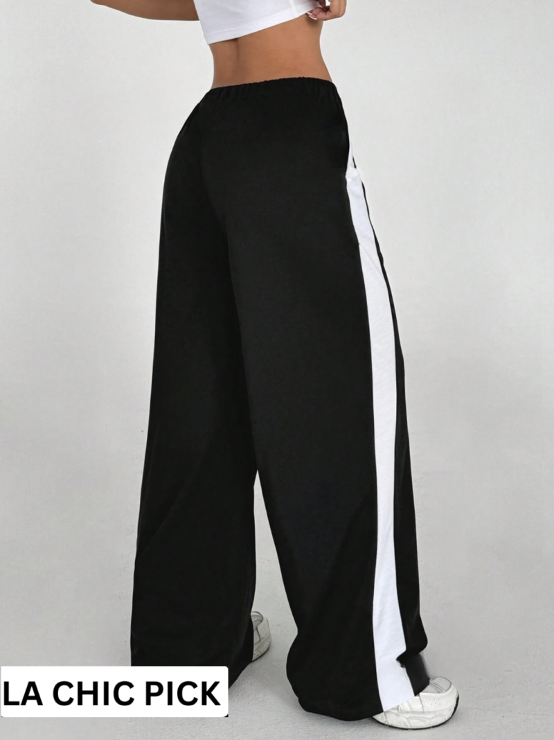 Billy Black Contrast Tape Oversized Fleece Jogger - Image 5