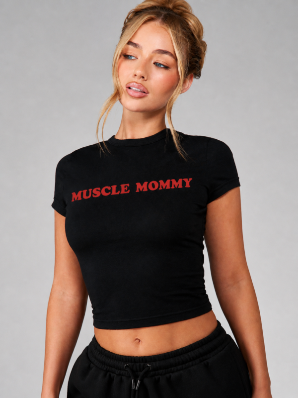 Muscle Mommy Black Baby Tee