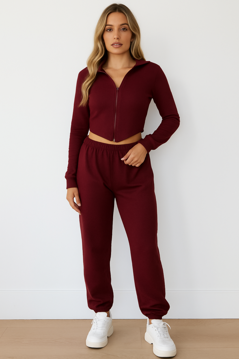 Amby Rib Wine Corset Top - Image 2