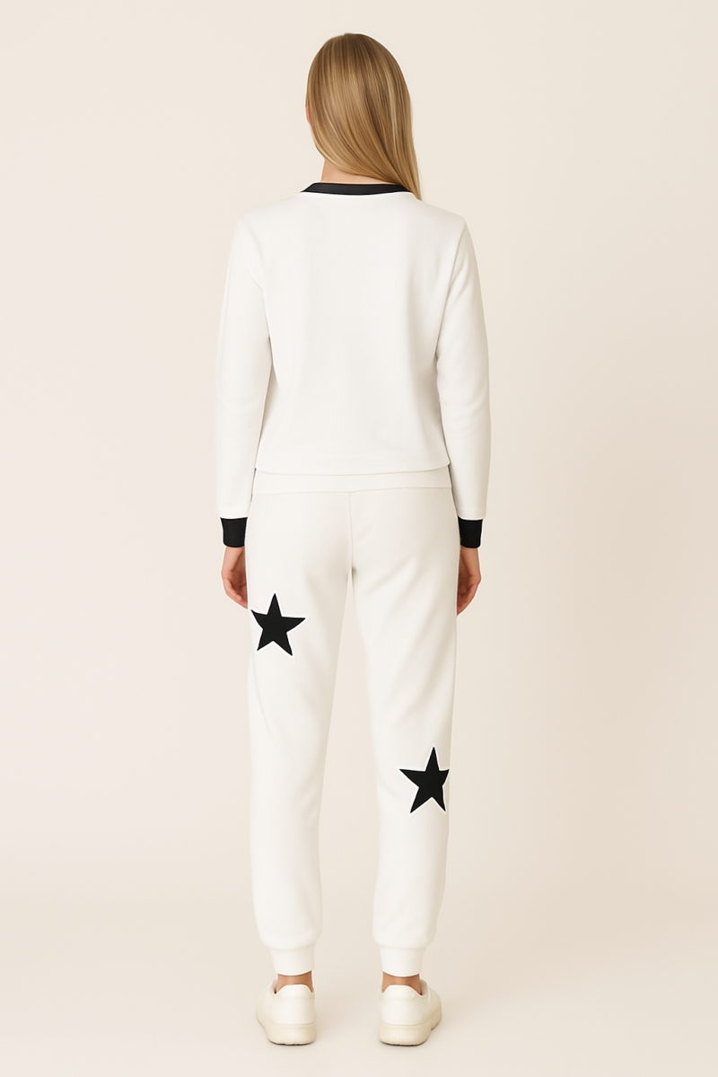 Ciarna Star Embroidery Sweatshirt & Jogger Oversized Fit Coord Set - Image 4