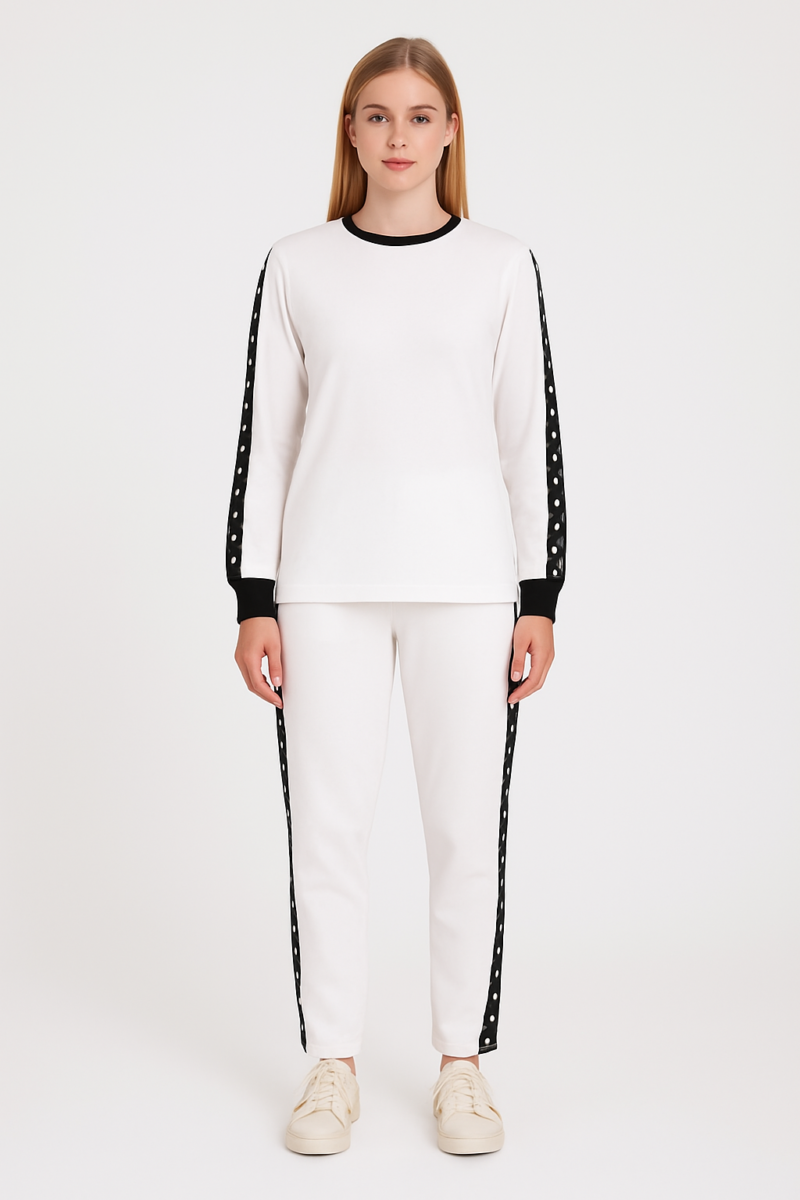 Lydia White Relaxed Fit Sweatshirt & Jogger Coord Set - Image 4