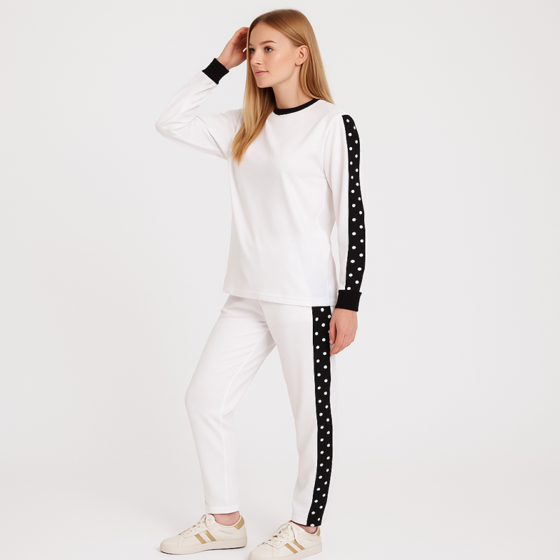 Lydia White Relaxed Fit Sweatshirt & Jogger Coord Set - Image 2