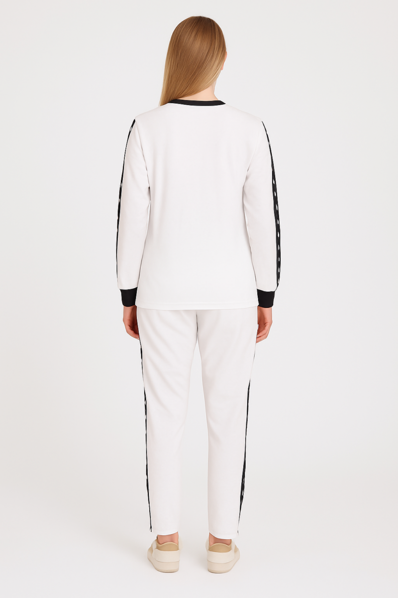 Lydia White Relaxed Fit Sweatshirt & Jogger Coord Set - Image 3