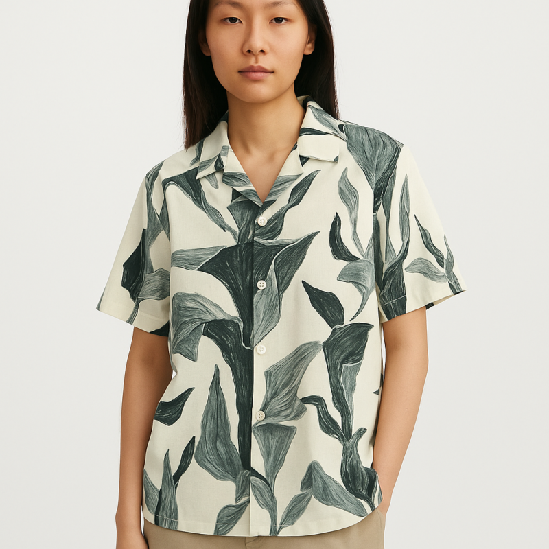 Tanny Creme Floral Relaxed Fit Shirt