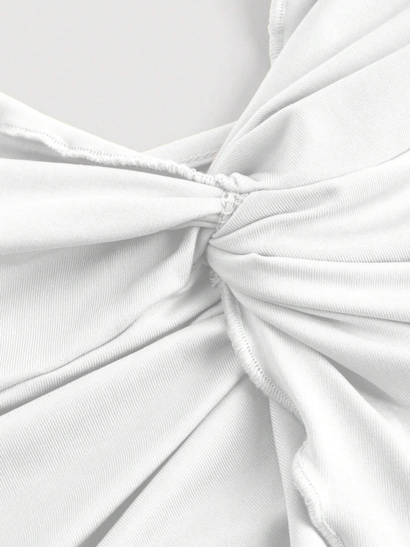Jess White Front Twist Cami Crop Top - Image 3