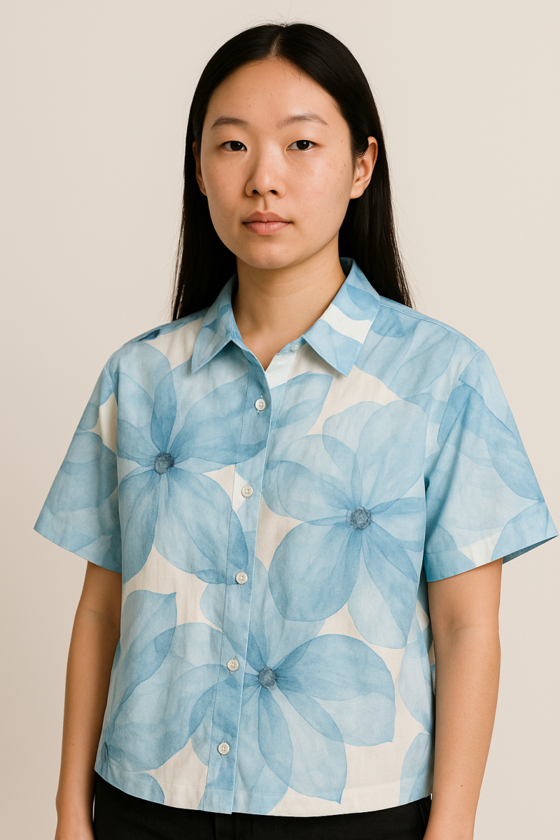 Charlie Blue Floral Relaxed Fit Shirt