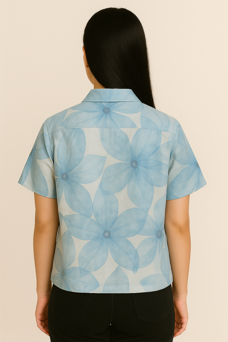 Charlie Blue Floral Relaxed Fit Shirt - Image 2