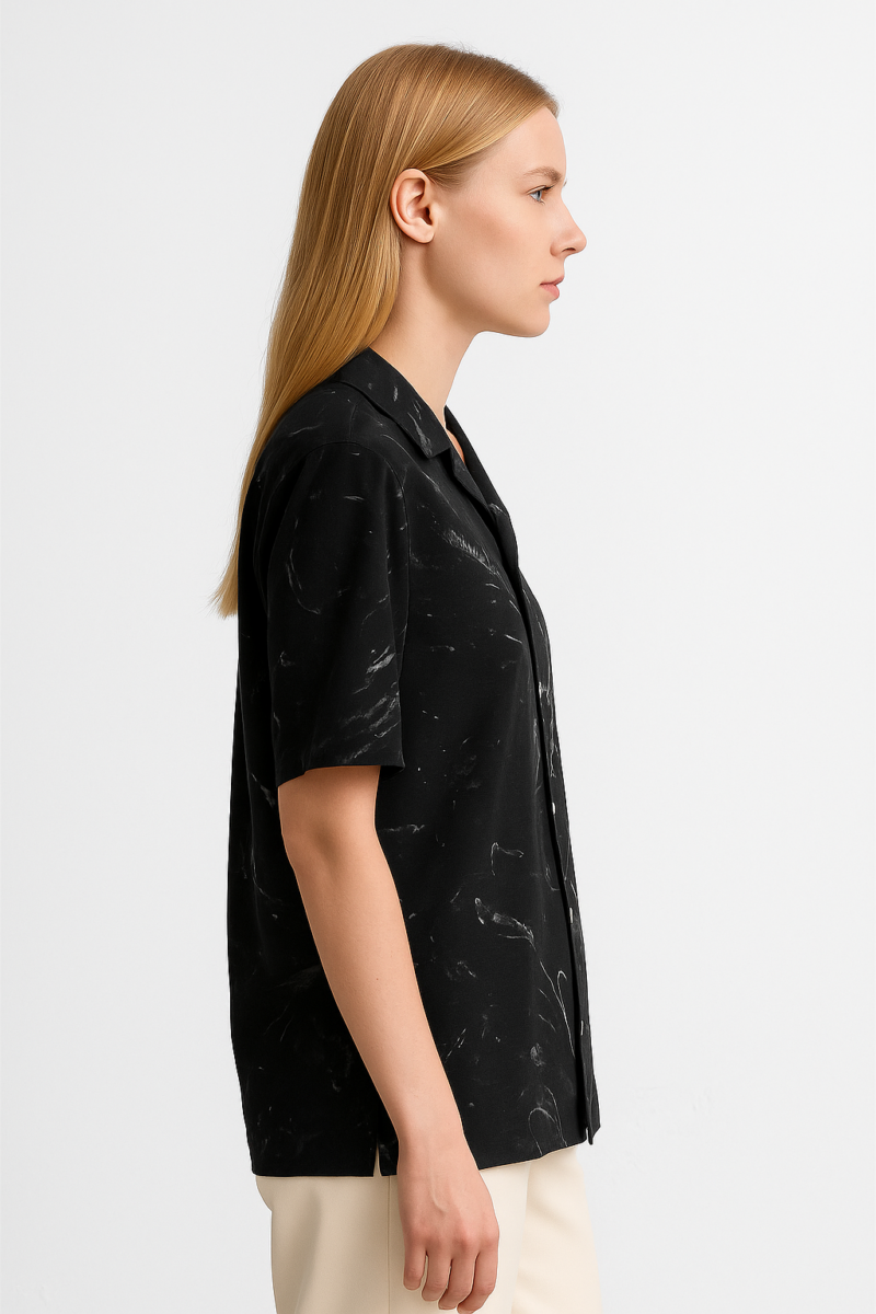 Lika Black Abstract Print Relaxed Fit Shirt - Image 2