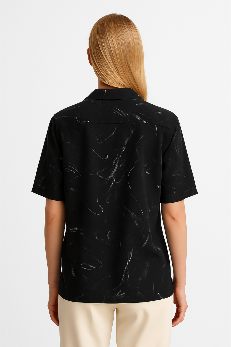 Lika Black Abstract Print Relaxed Fit Shirt - Image 3