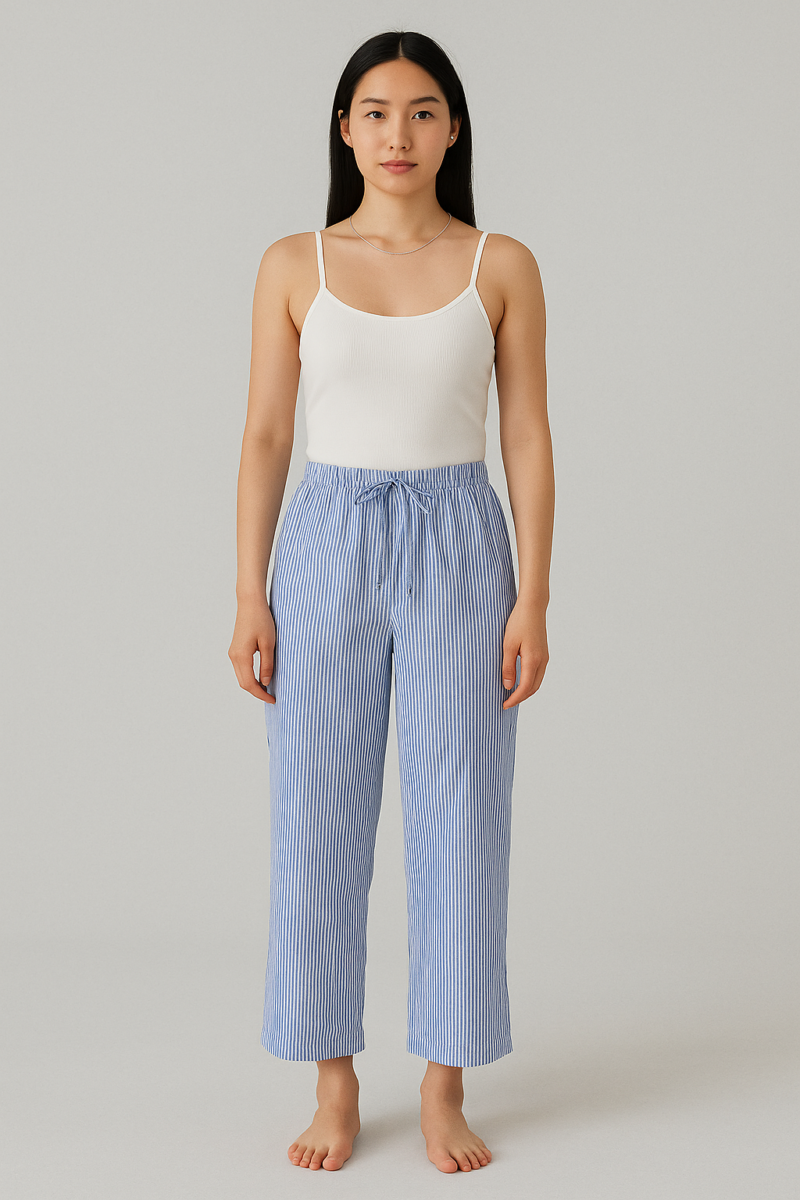 Nancy Blue Striped Relaxed Fit Jogger