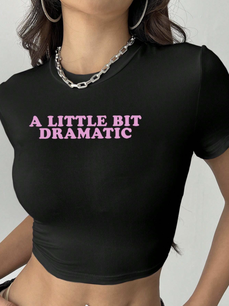 Dramatic Black Baby Tee - Image 2