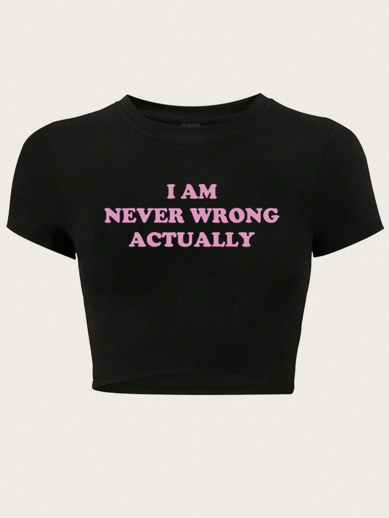 Never Wrong Black Baby Tee