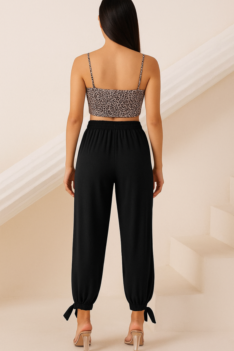 Kimiri Black Slit Leg High Waist Pants - Image 2